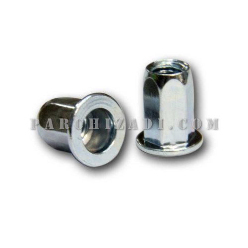 مهره پرچی فولادی شش گوشه سر فلنجی (لبه دار) سایز M6