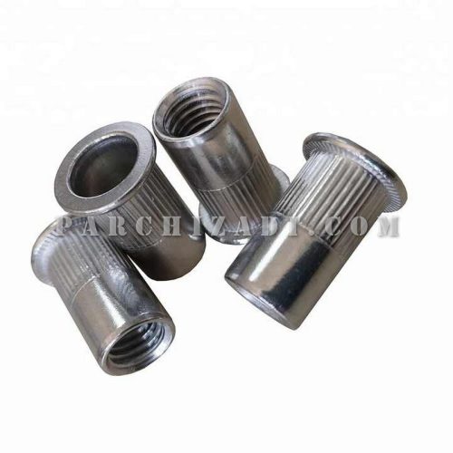 مهره پرچی فولادی گرد بدون لبه سایز M3