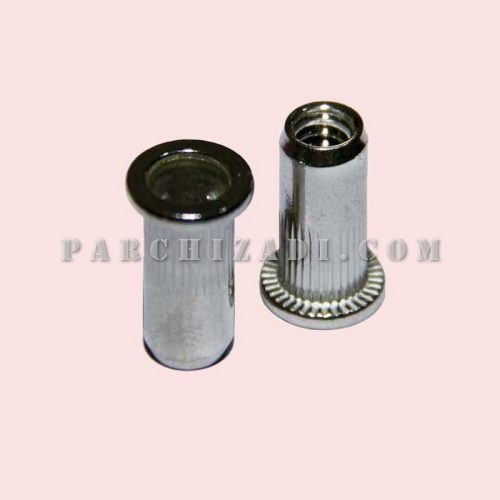 مهره پرچی فولادی گرد سر فلنجی (لبه دار) بلند STF-L سایز M8