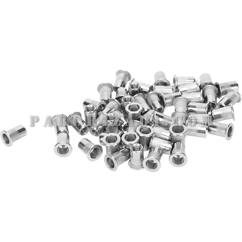 مهره پرچی فولادی گرد سر فلنجی (لبه دار) سایز M10