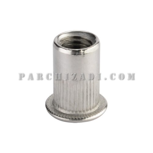 مهره پرچی فولادی گرد سر فلنجی (لبه دار) سایز M5