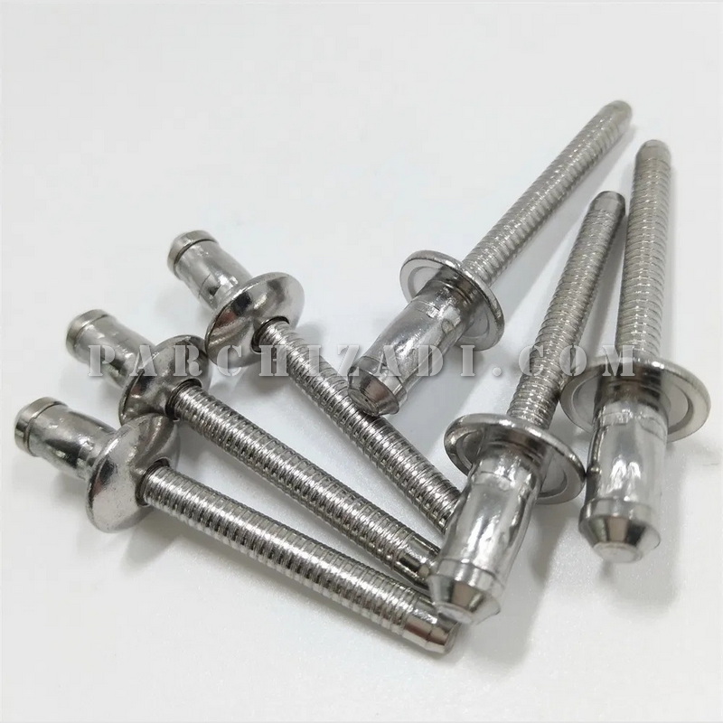 میخ پرچ روکش استیل قفل شونده MLK سایز 12.5×6.4