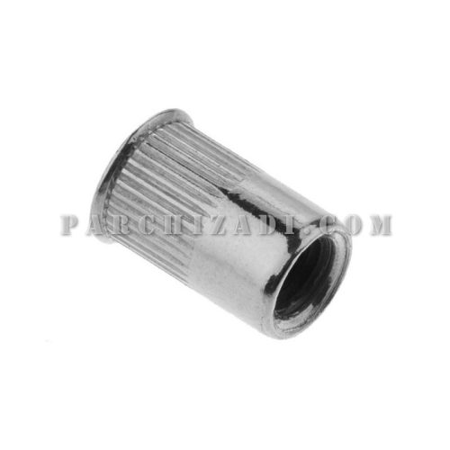 مهره پرچی استیل گرد سر خزینه (بدون لبه) سایز M8