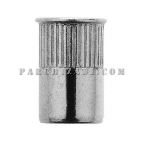 مهره پرچی فولادی گرد سر خزینه ته بسته سایز M5