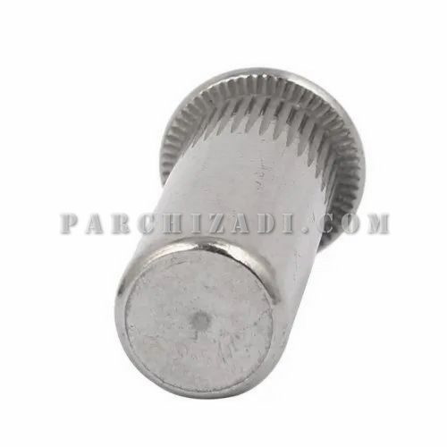مهره پرچی فولادی گرد سر فلنجی ته بسته سایز M6