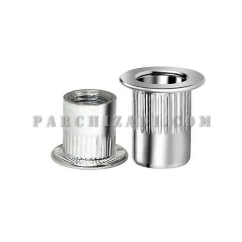 مهره پرچی فولادی گرد سر فلنجی (لبه دار) سایز M12(15)