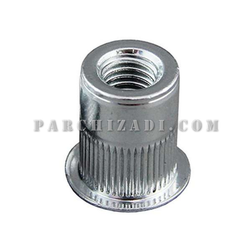 مهره پرچی فولادی گرد سر فلنجی (لبه دار) سایز M12(16)