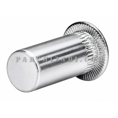 مهره پرچی استیل گرد سر فلنجی (لبه دار) ته بسته سایز M4