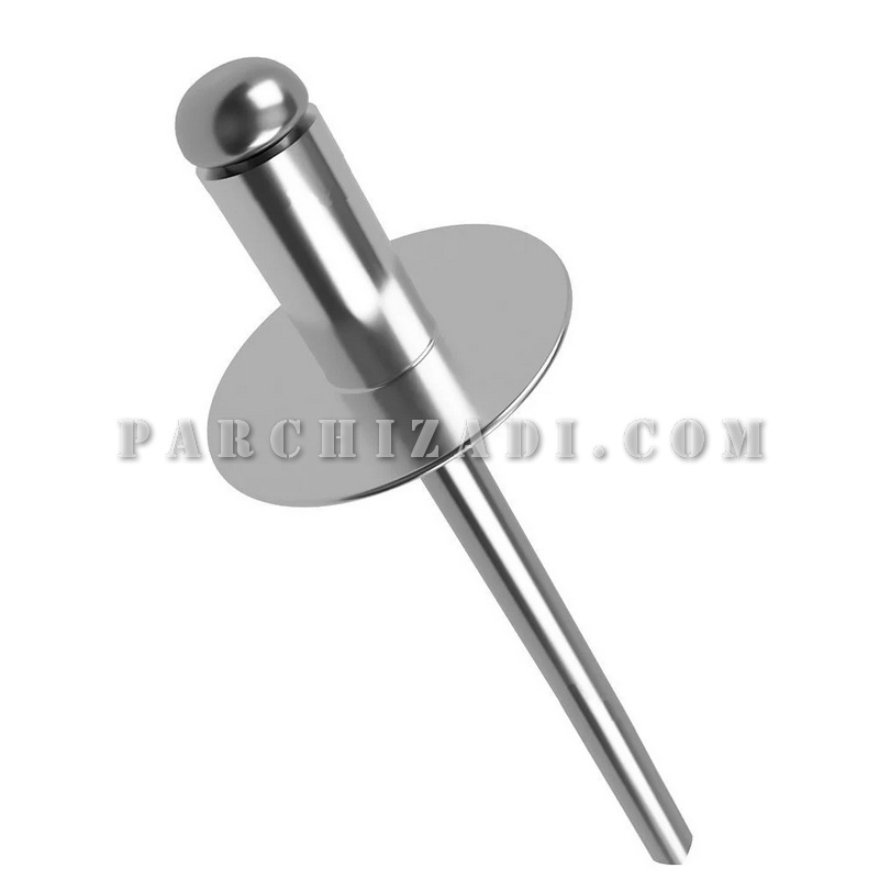 میخ پرچ سر پهن آلومینیومی سایز 12 × 5 میلی‌ متر پرچ ساز