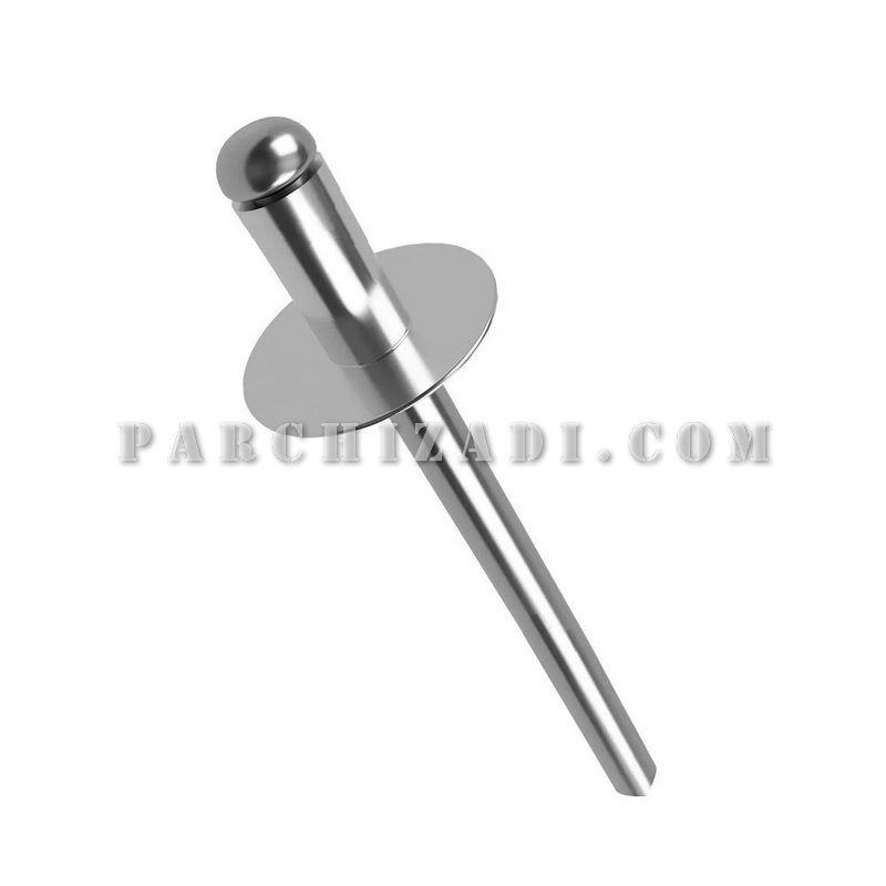 میخ پرچ سر پهن آلومینیومی سایز 8 × 5 میلی‌ متر پرچ ساز