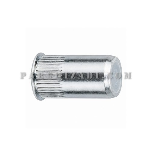 مهره پرچی استیل گرد سر خزینه (بدون لبه) ته بسته سایز M6